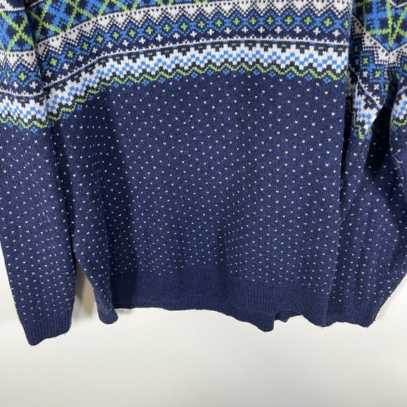 Vineyard Vines Sweater Mens XL Fair Isle Nordic Merino Wool 1/4 Zip Alpaca - Picture 9 of 9